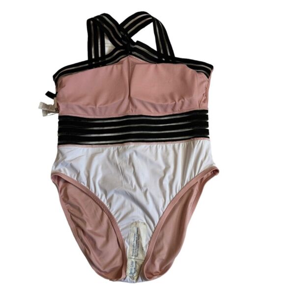 NWOT Kenneth Cole Stompin’ In My Stilettos High Neck One Piece Swimsuit XL - Picture 7 of 8